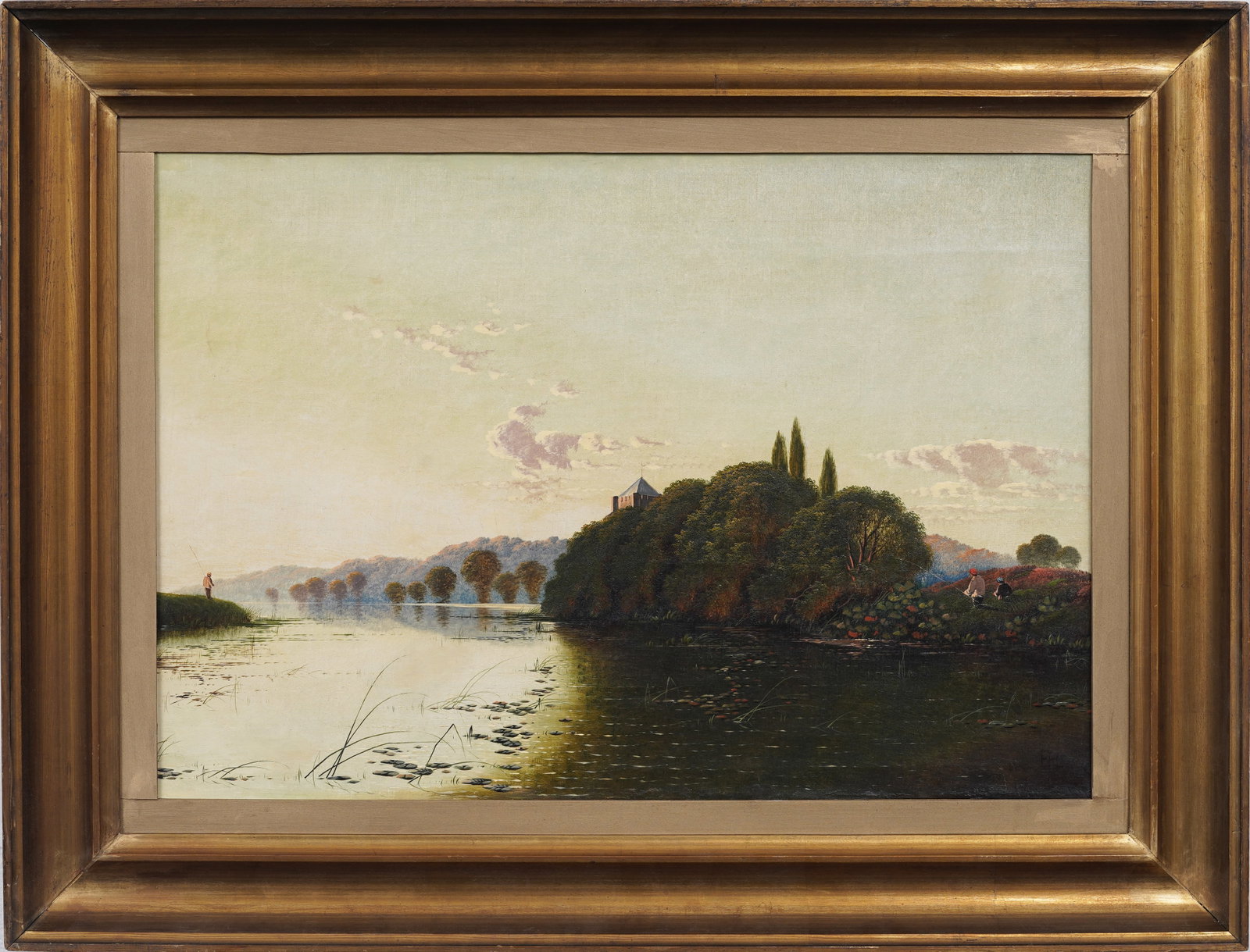 ATTR. Edwin Henry Boddington (1836-1905) British Countryside Landscape Original Oil Painting: Signed, framed antique European oil painting on canvas. Measuring: 25 by 33 inches overall, and 18 by 27 painting alone. Please see all images for condition. Size is measured and written on the back o