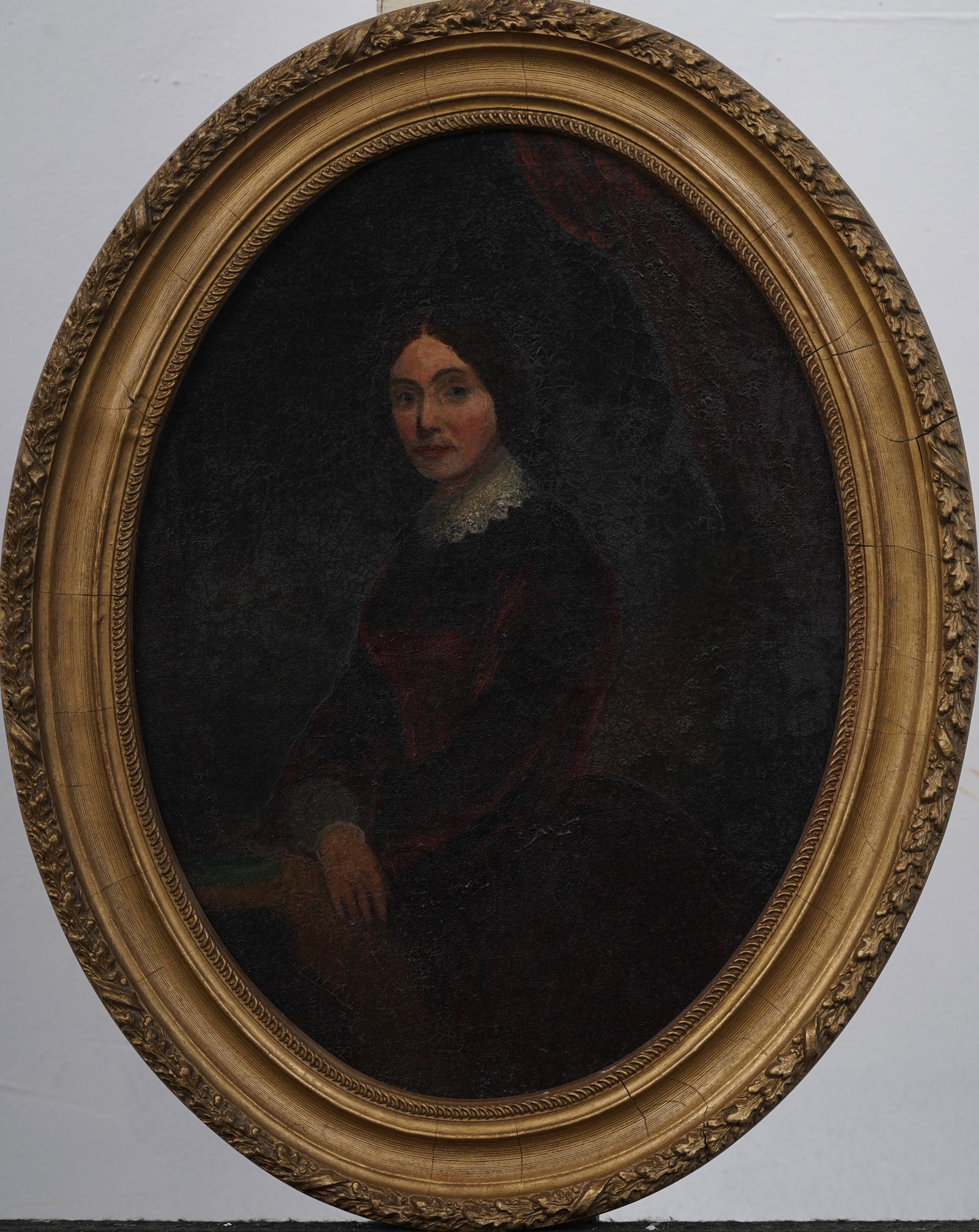 Antique Victorian Woman Portrait Original Framed Oil Painting: Framed antique Victorian European or American oil painting on wood panel. Measuring: 18 by 15 inches overall, and 16 by 12 painting alone. Please see all images for condition. Size is measured and wri