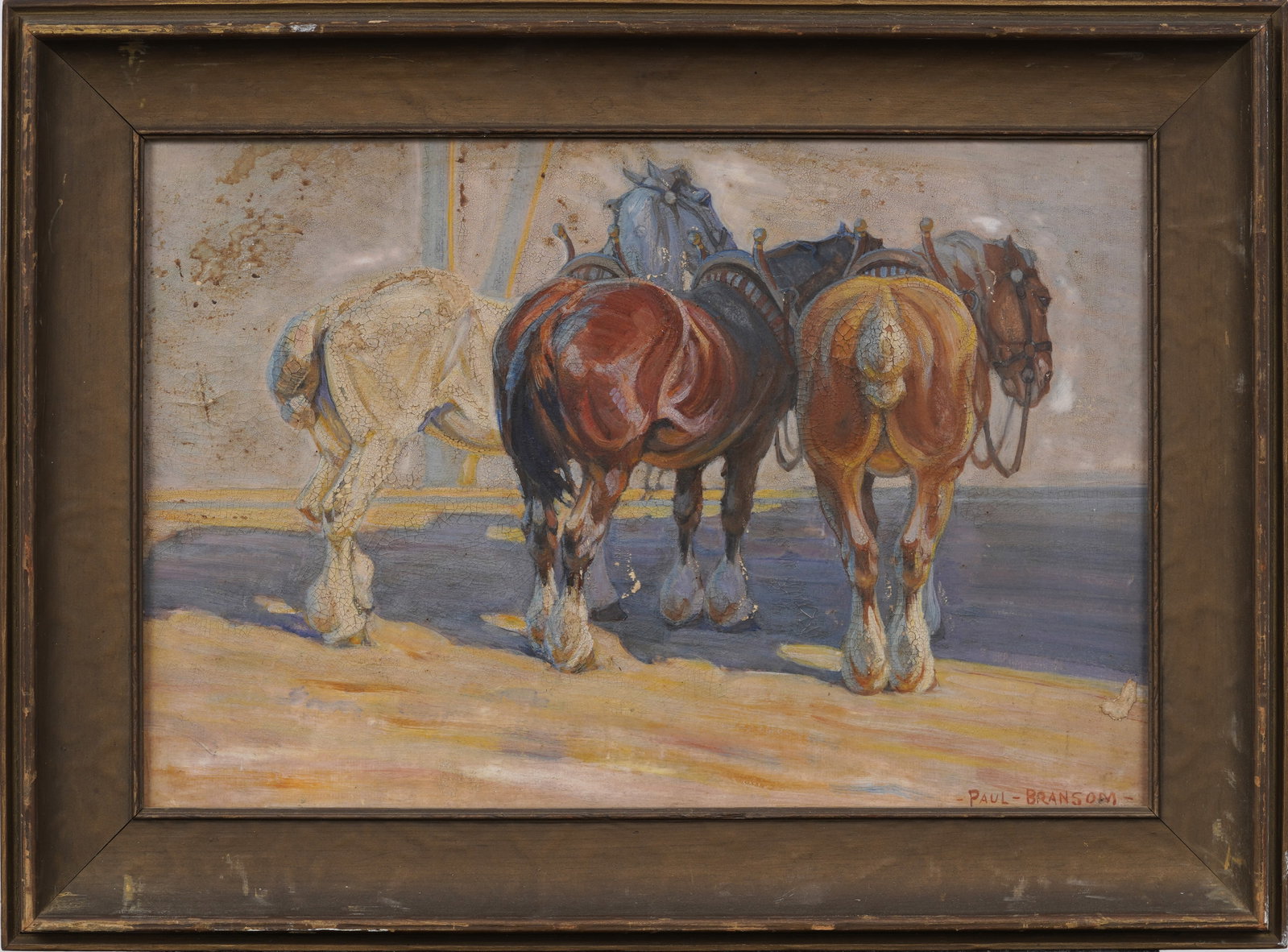 Paul Bransom (1885-1979) Vintage American Equestrian Portrait Original Oil Painting: Signed, framed vintage American oil painting on board. Measuring: 12 by 18 inches overall, and 17 by 23 painting alone. Please see all images for condition. Size is measured and written on the back of