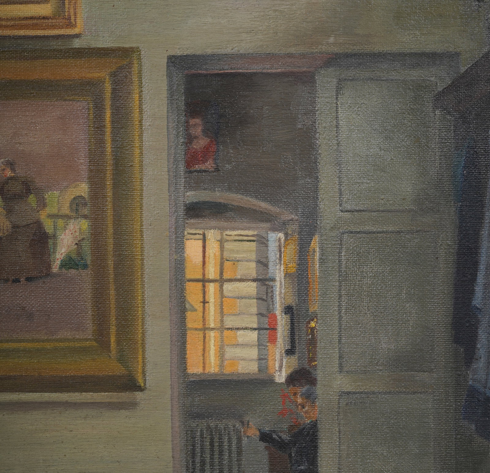 Art Filled Home Apartment Interior Vintage American Signed Original Oil Painting - 6