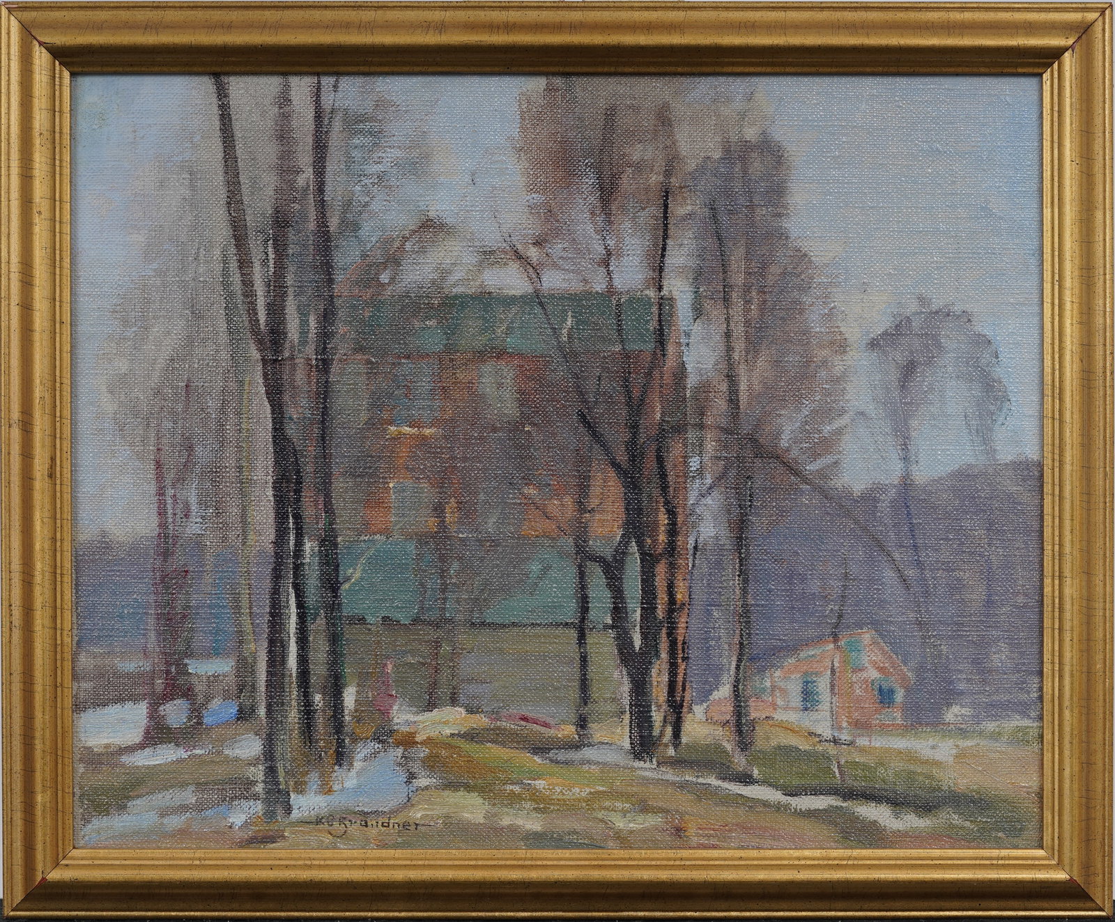 Karl Brandner (1898-1961) Antique American Winter Impressionist Framed Landscape Oil Painting (1 of 7)