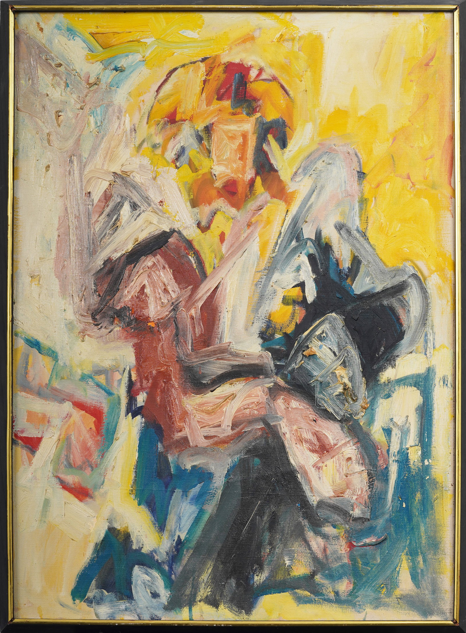 Framed Midcentury 1962 American Abstract Expressionist Purgatorio Original Oil Painting "EcceHomo" (1 of 11)