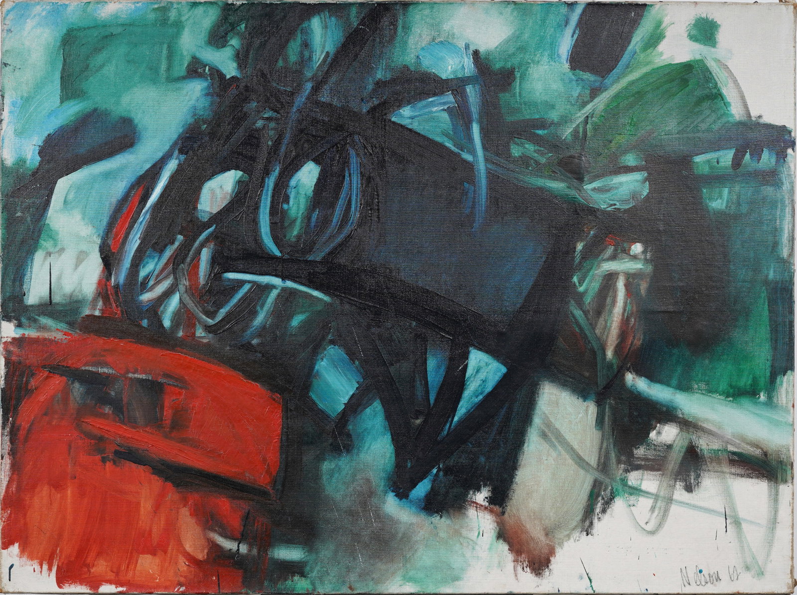 Aida Nelson (1921-2018) LARGE Midcentury 1962 Abstract Expressionist Original Oil Painting (1 of 9)