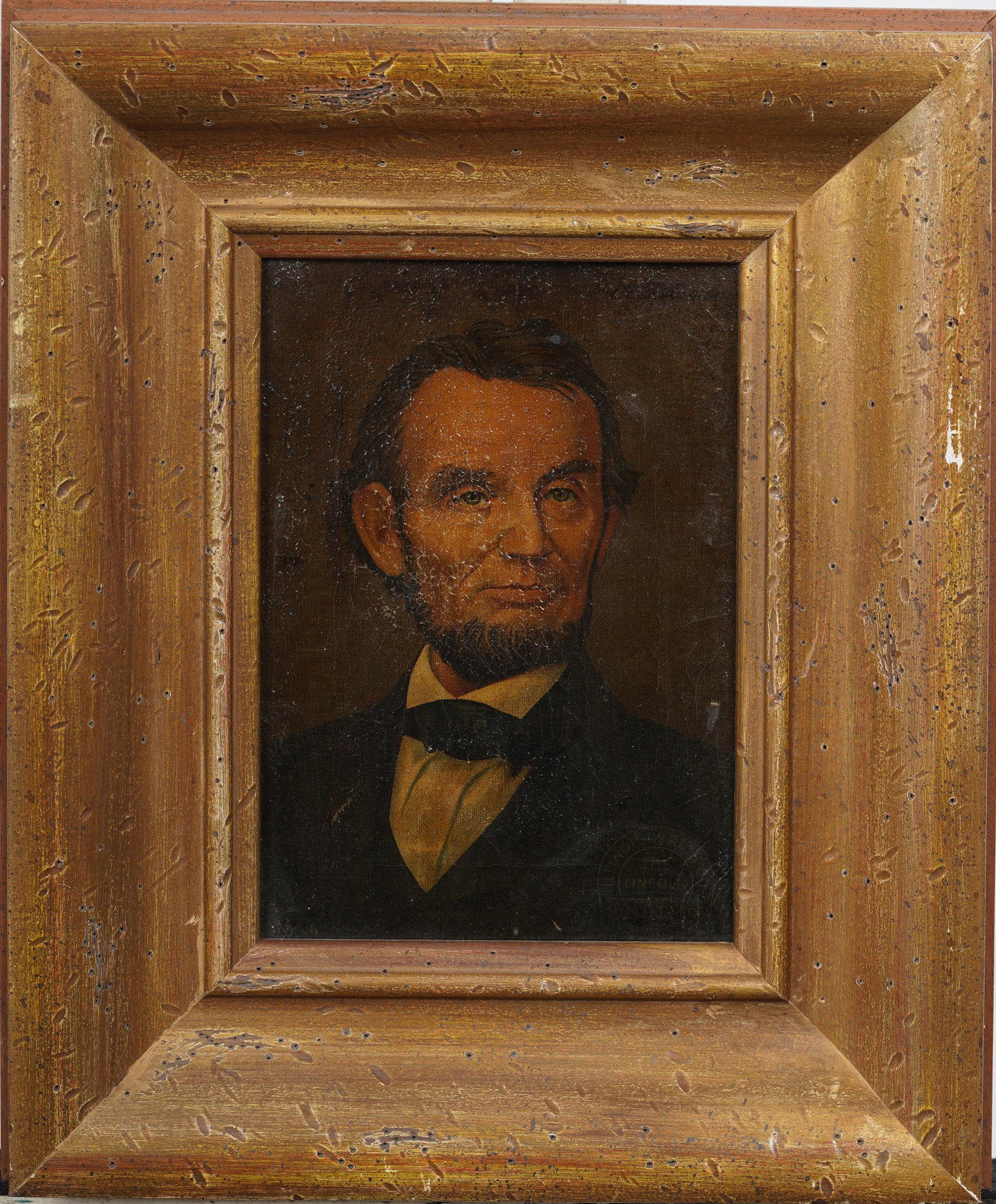 Vintage American Abraham Lincoln Lithograph Portrait Framed 1913 Illinois Watch Company Print (1 of 7)