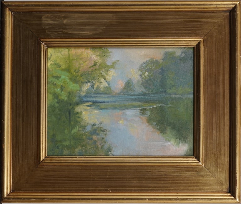Vintage American Impressionist Single Tree Portrait Original Oil Painting (1 of 5)
