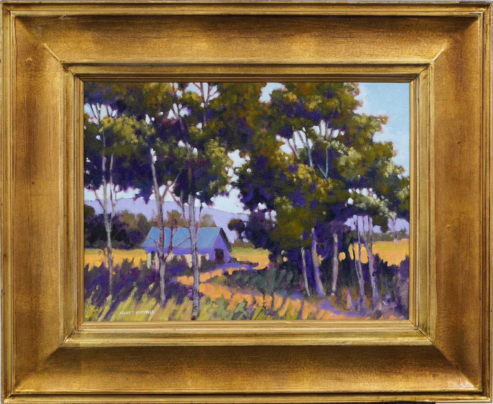 Scott Kuhnly (1932-2012) Vintage American Impressionist Rural Farmland Original Oil Painting (1 of 7)