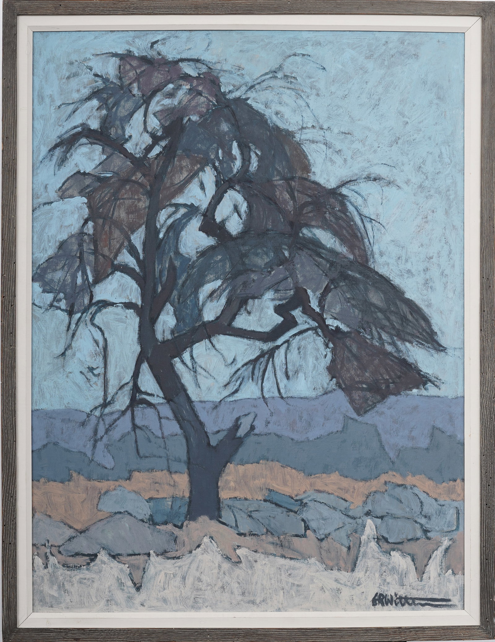 E. R. Witten (1920-2004) Impressionist Tree Portrait Prairie Landscape Original Oil Painting (1 of 7)