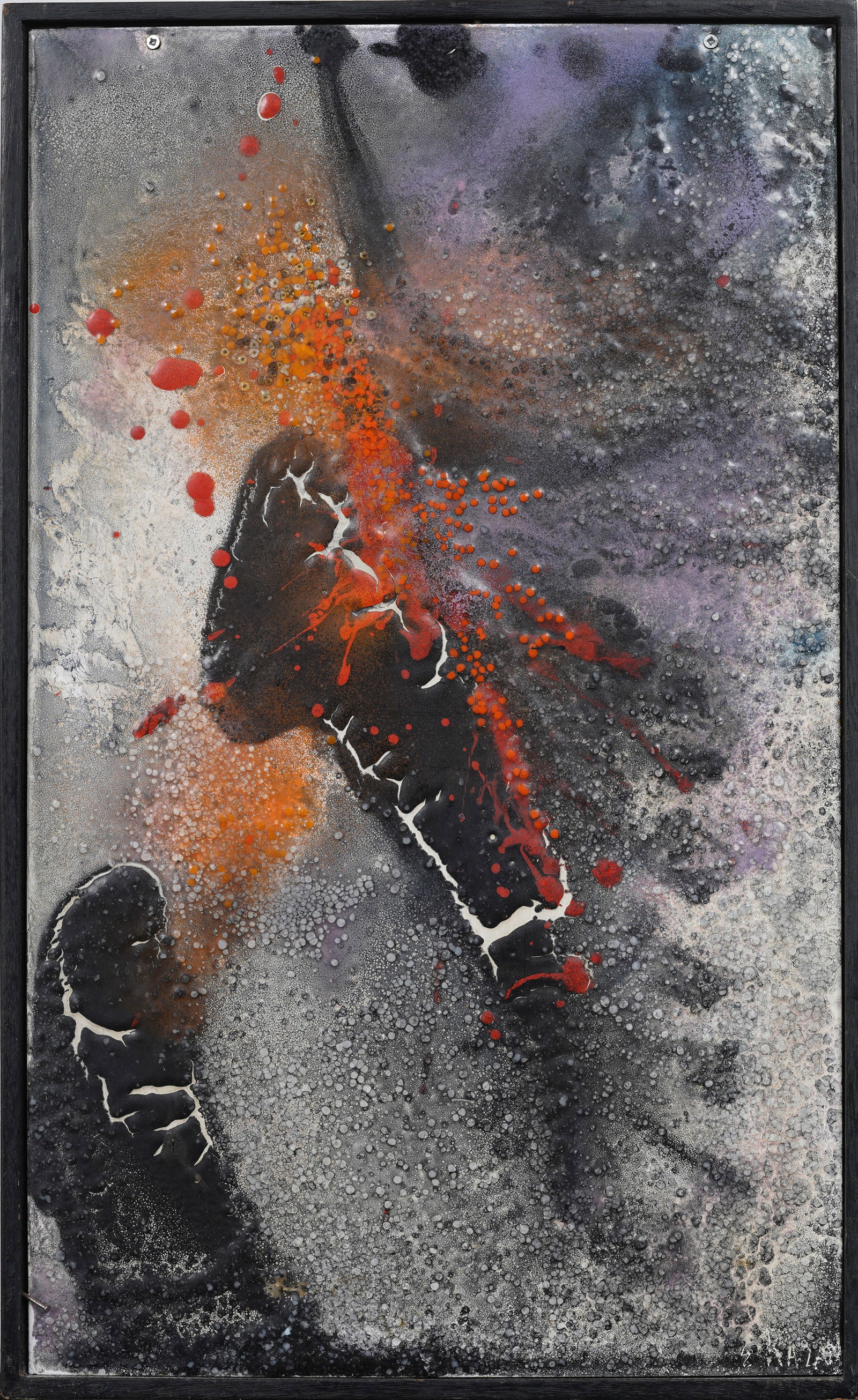 Signed Vintage Modernist American Thick Impasto Abstract Original Oil Painting (1 of 6)