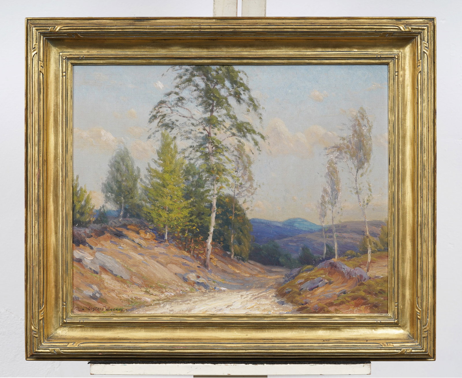 American Impressionist New Hampshire Landscape Original Newcomb Macklin Frame Oil Painting - 2