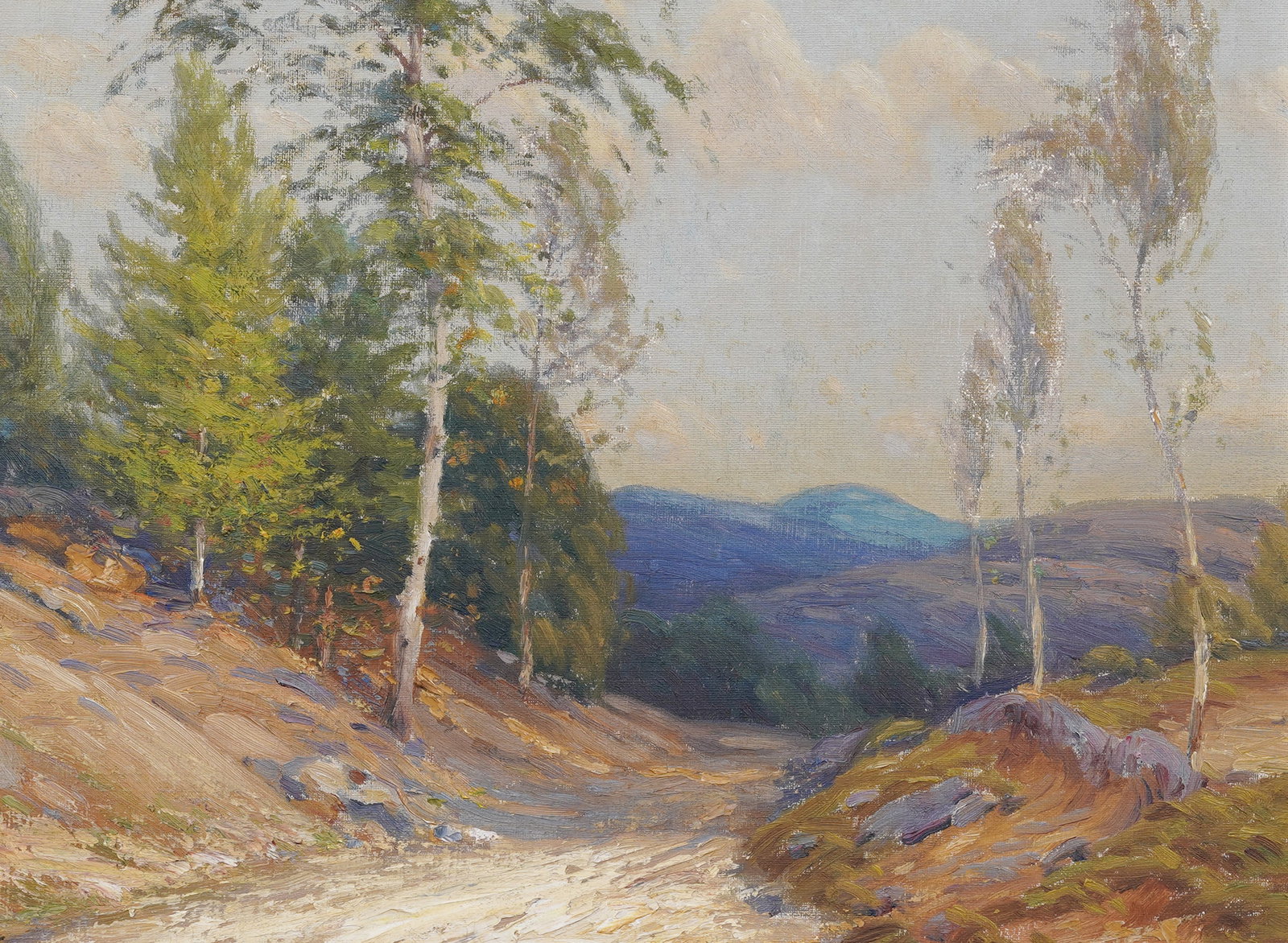 American Impressionist New Hampshire Landscape Original Newcomb Macklin Frame Oil Painting - 4