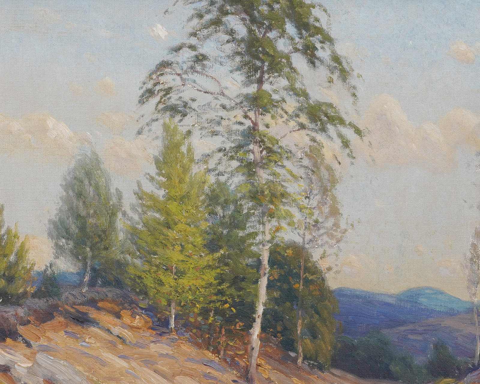 American Impressionist New Hampshire Landscape Original Newcomb Macklin Frame Oil Painting - 5