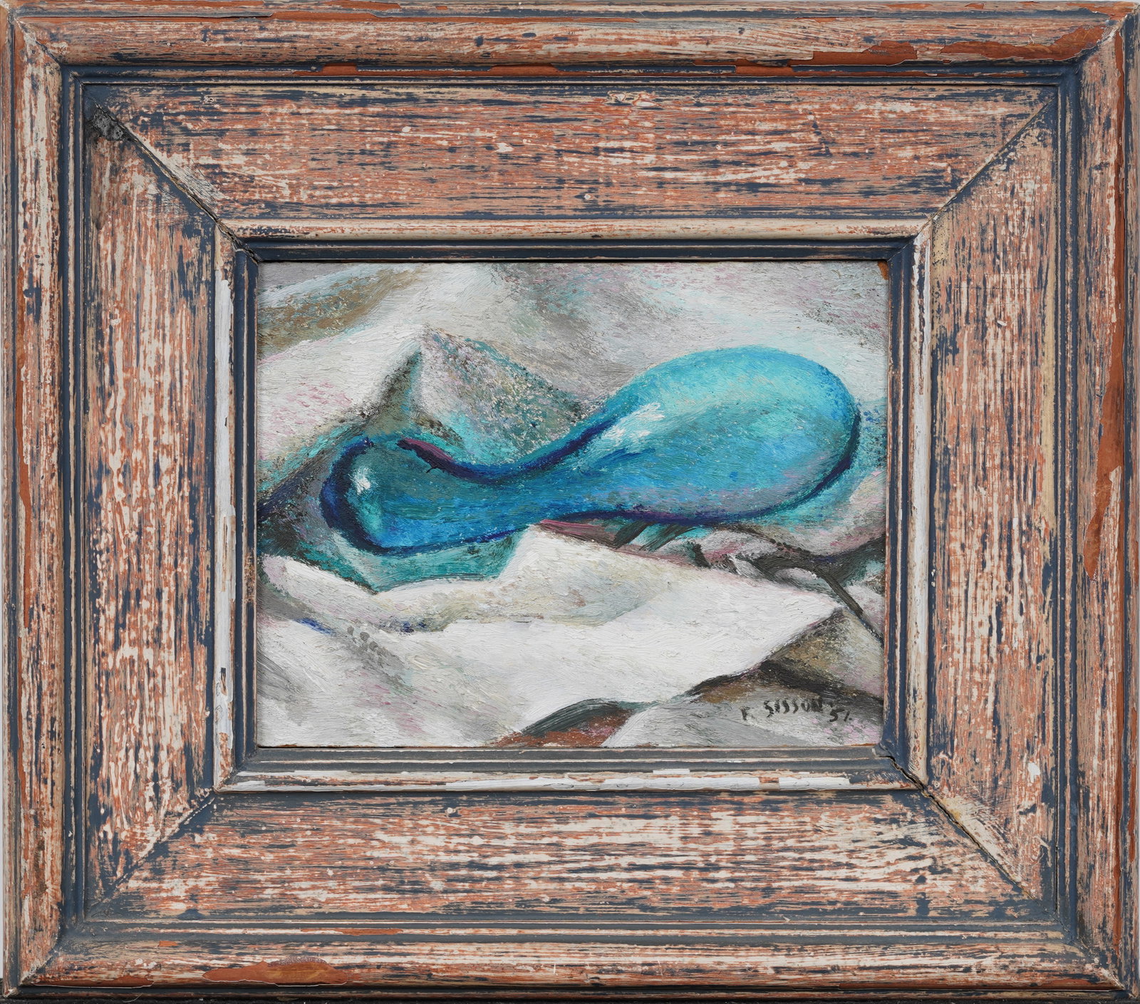 Frederick Sisson (1893-1962) Vintage American Mid Century Modern Abstract Framed Oil Painting (1 of 5)