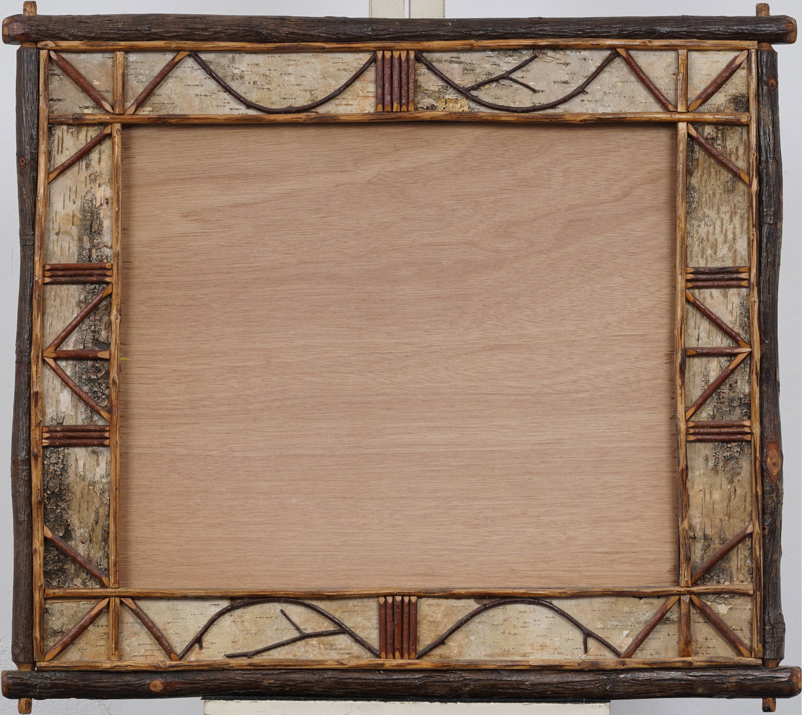 Adirondack Rustic Designs Birch Bark Handcrafted Vintage Oil Painting Frame Fits 20.5 x 24.5: Vintage birchwood and twig oil painting frame. Measuring: 30 by 35 inches overall, 20.5 by 24.5 rabbet size, and 20 by 24 sight size. Please see all images for condition. Size is measured and written 