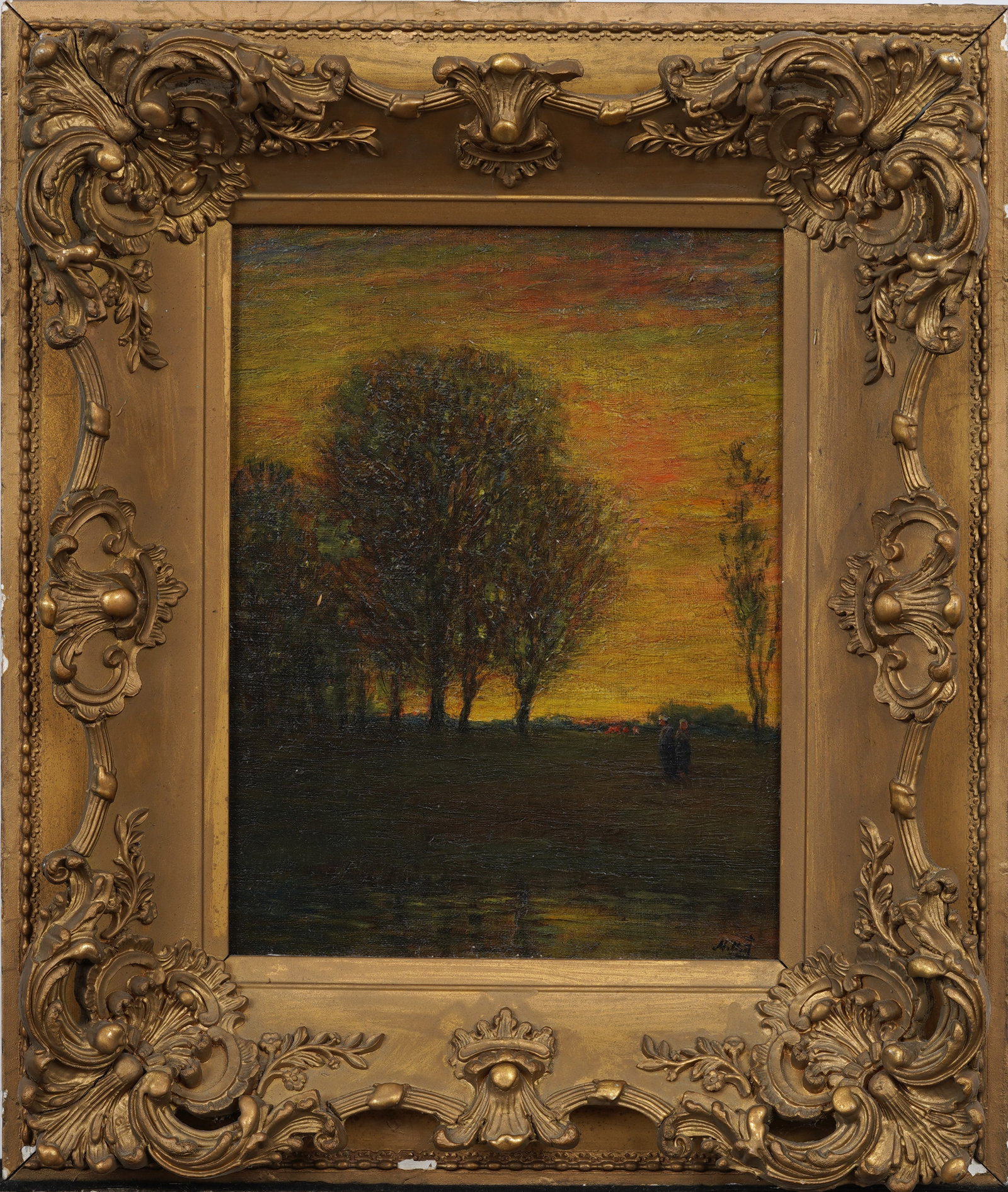 George Van Millett (1864-1953) Antique American Sunset Framed Landscape Original Oil Painting (1 of 8)