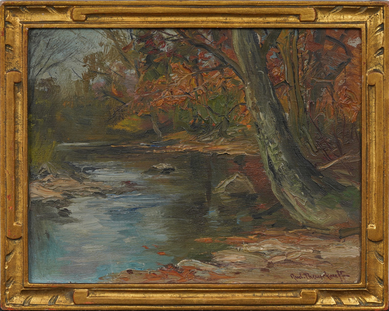 Rudolph Theurkauf Exhibited Salmagundi Club Antique American Fall Landscape Original Oil Painting (1 of 9)