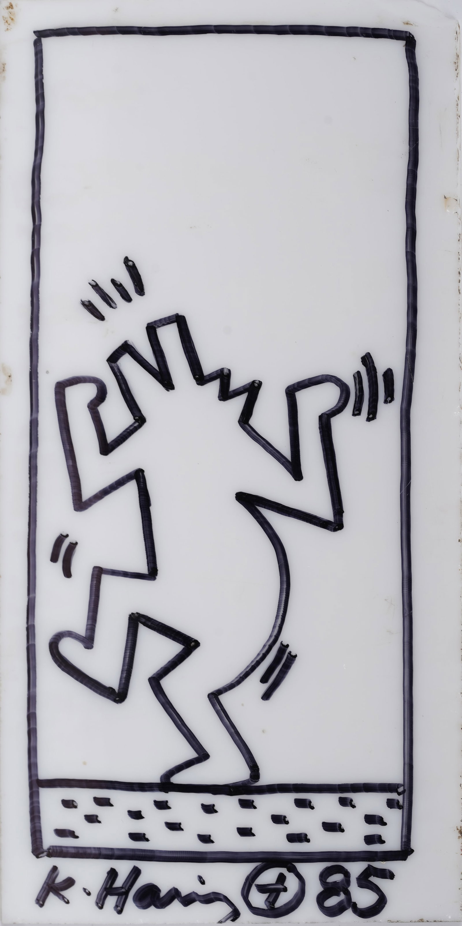 ATTR Keith Haring Signed Pop Art Modernist Dancing Figure With Provenance Original Drawing (1 of 5)
