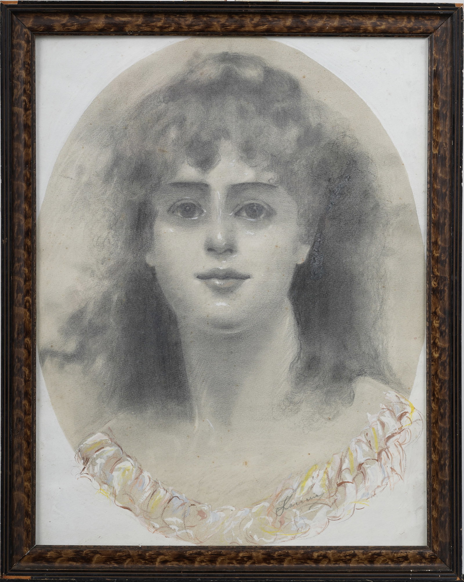 Vintage American Impressionist Young Woman Portrait Framed Original Painting: Vintage portrait painting. Measuring: 20 by 16 inches overall, and 18 by 14 artwork alone. Please see all images for condition. Size is measured and written on the back of the painting or next to each