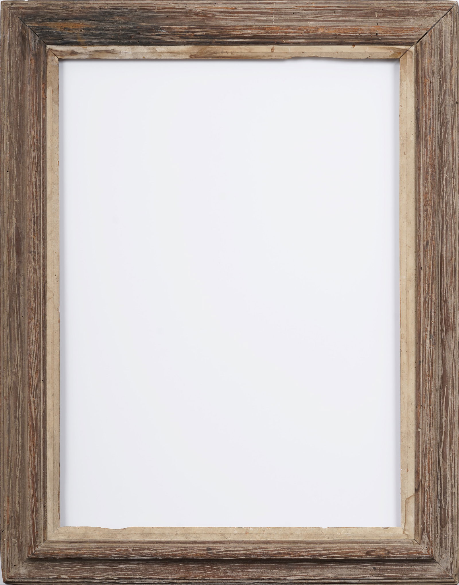 Early 20th C. American Carved Wood Rustic Grey Wash Oil Painting Frame Fits 30.25 x 22.25: Antique carved oil painting frame. Measuring: 37 by 29 inches overall, 30.25 by 22.25 rabbet size, and 29.5 by 21.5 sight size. Please see all images for condition. Size is measured and written on the
