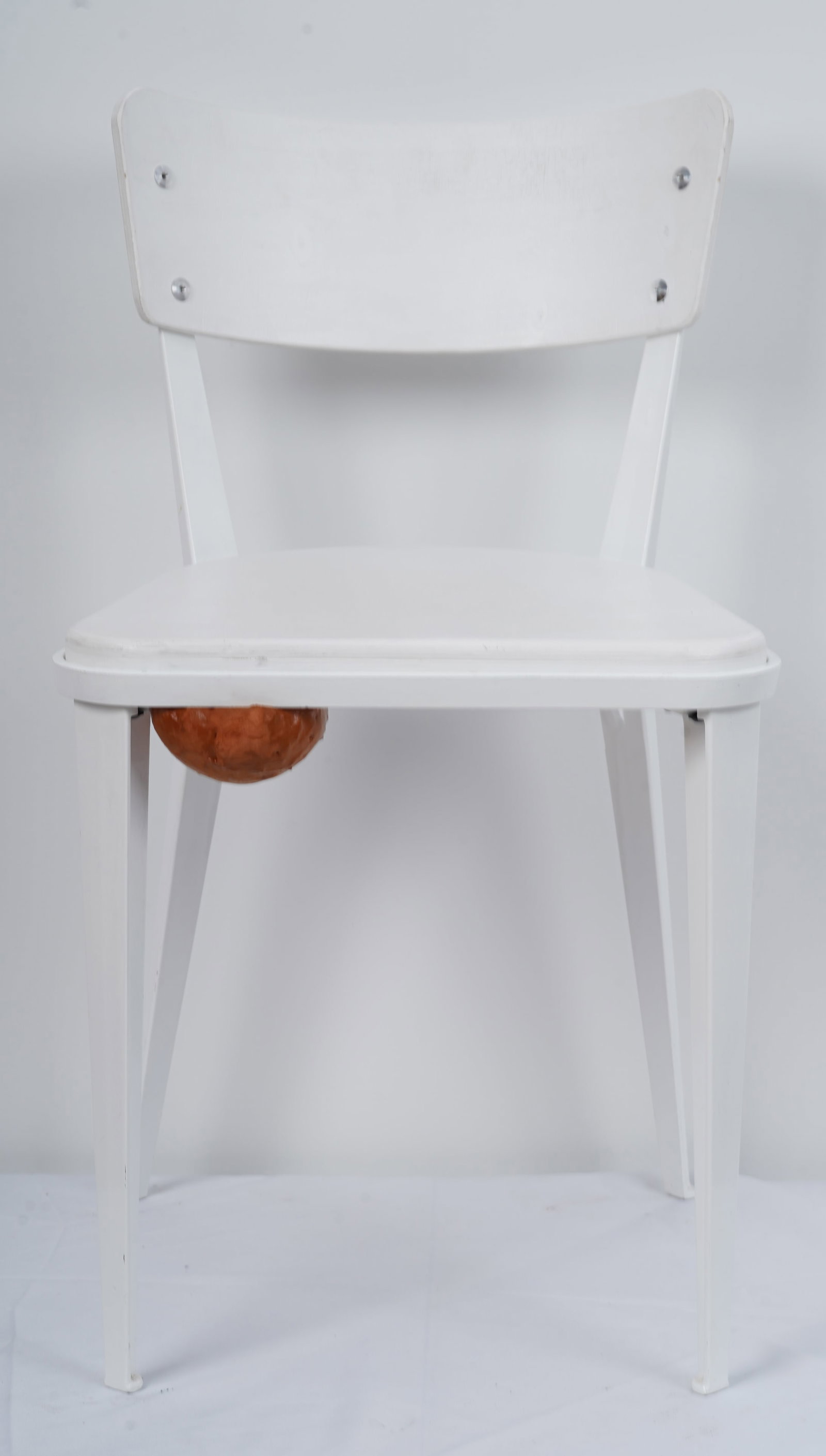 Jenny Van Sommers "A Big Wad of Pink Gum" Contemporary Mixed Media Chair Assemblage: Contemporary American modernist chair assemblage. Measuring: 31 by 18 by 18 inches overall. Please see all images for condition. Size is measured and written on the back of the painting or next to eac