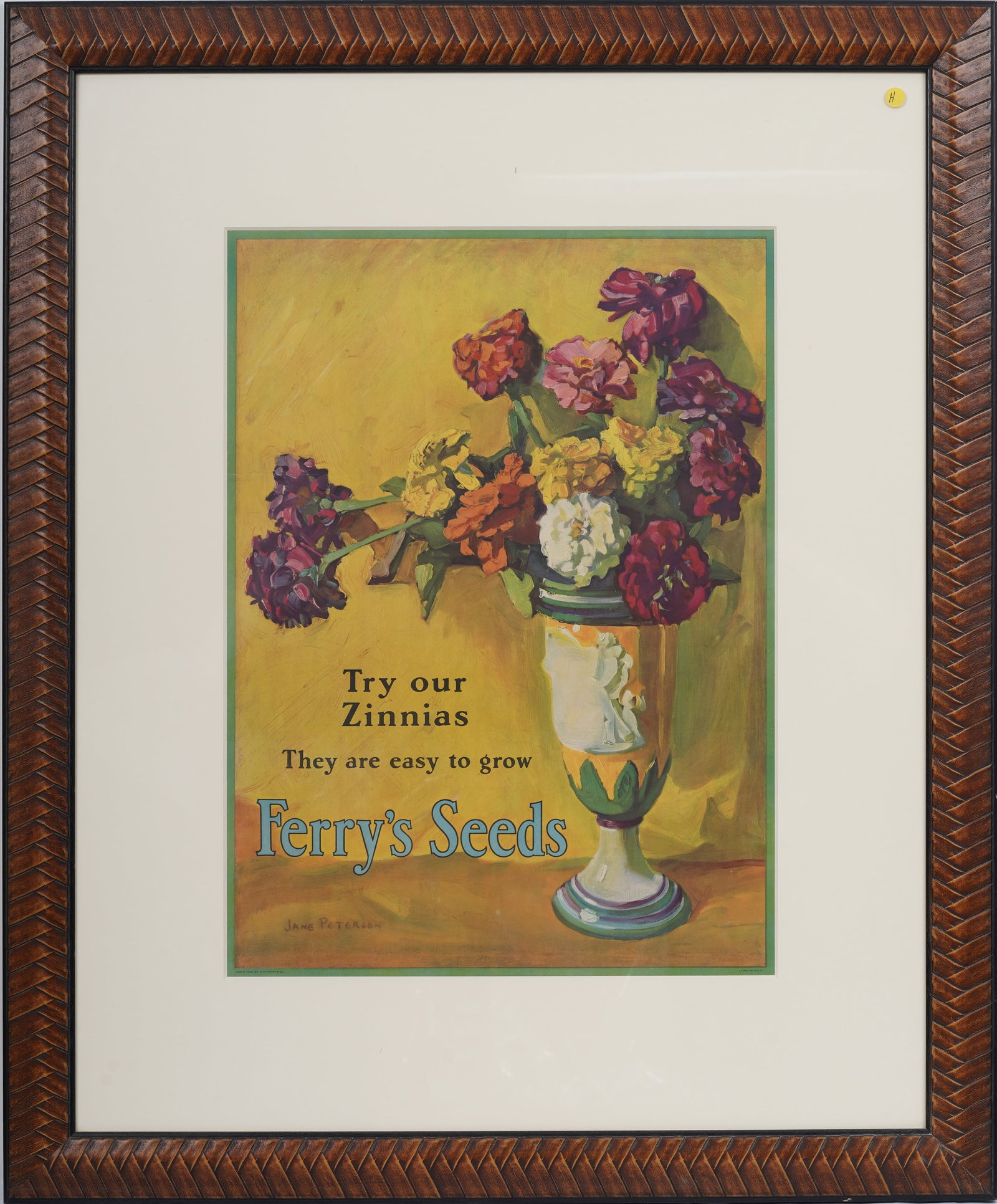 Vintage Framed Flower Seed Poster after Still Life Painting by Jane Peterson (1 of 10)