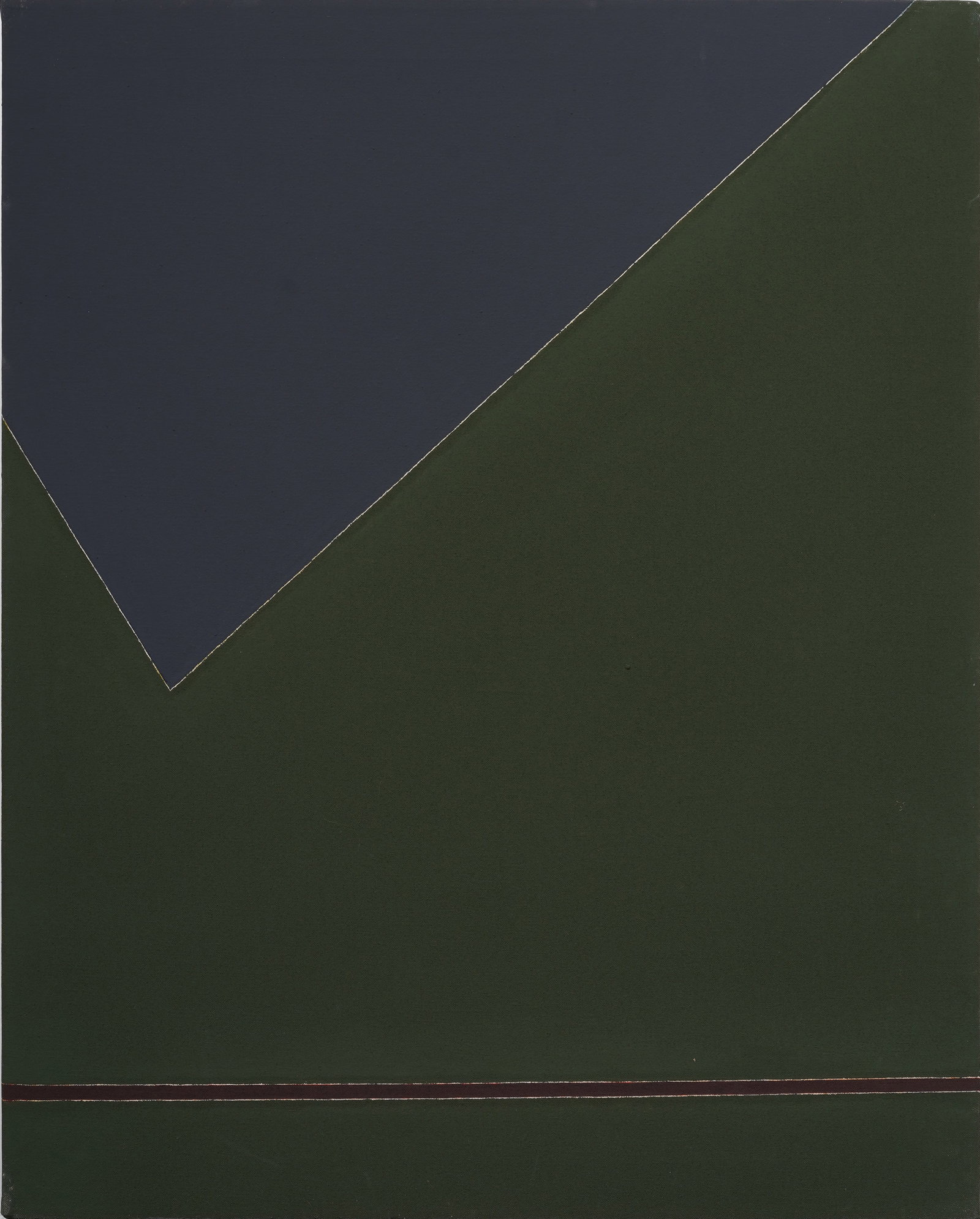 Vintage American School Modernist Minimal Abstract Original Signed Oil Painting: Vintage minimalist oil painting. Measuring: 24 by 30 inches overall. Please see all images for condition. Size is measured and written on the back of the painting or next to each object. For detailed 