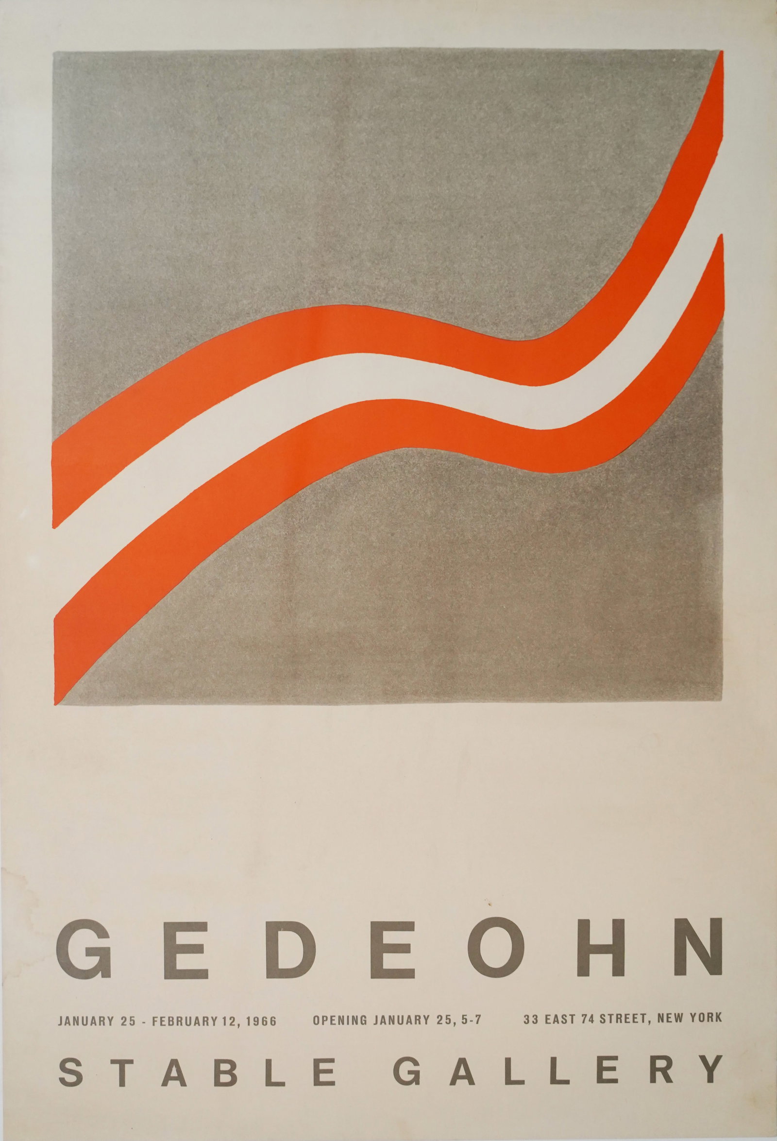 Vintage Art Gallery Show Poster: Vintage poster. Measuring: 14 by 24 inches overall. Please see all images for condition. Size is measured and written on the back of the painting or next to each object. For detailed condition questio