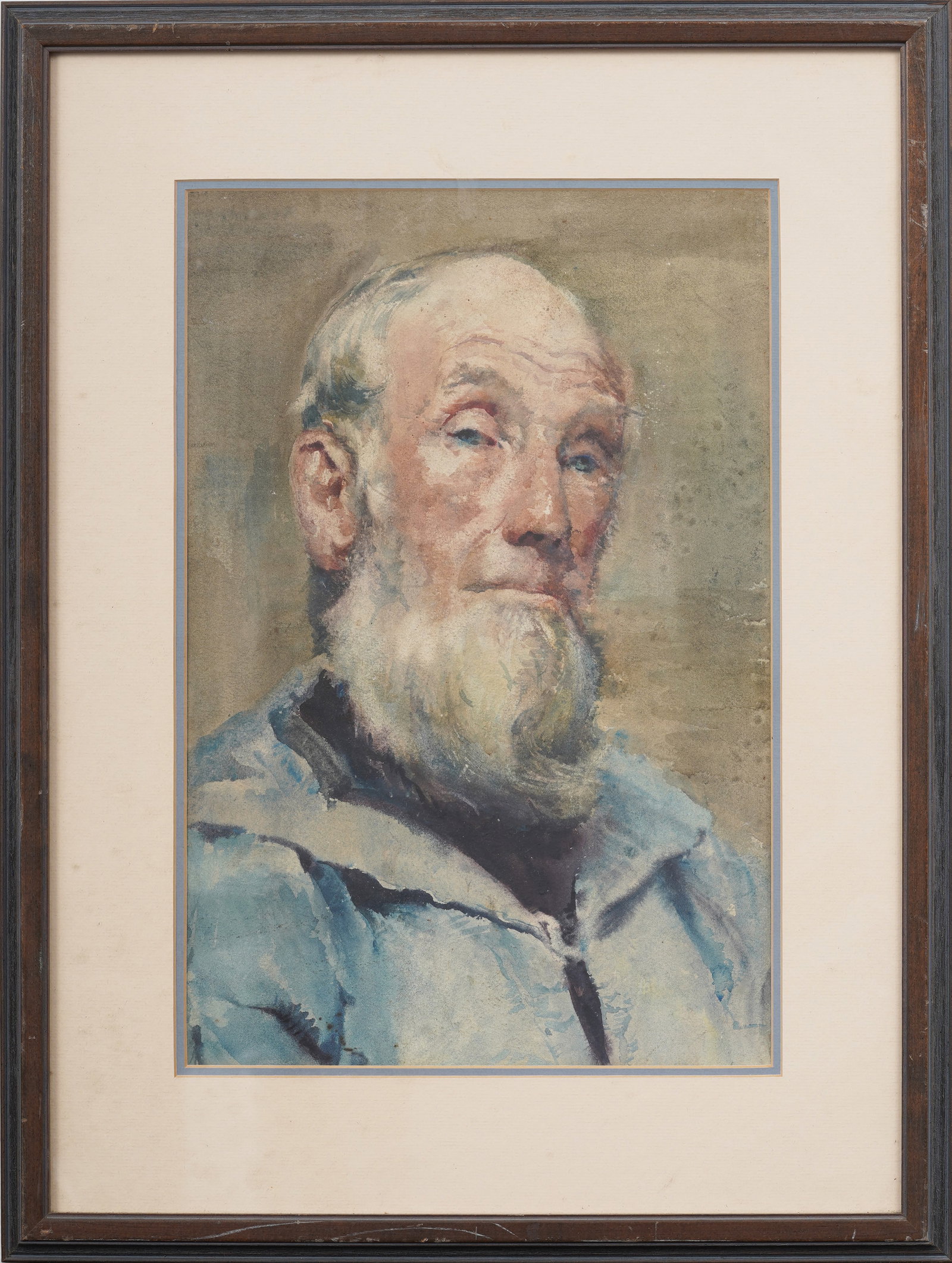 Vintage American Modernist Male Portrait Framed Painting: Vintage portrait painting. Measuring: 19 by 24 inches overall, and 11 by 16.5 artwork alone. Please see all images for condition. Size is measured and written on the back of the painting or next to ea