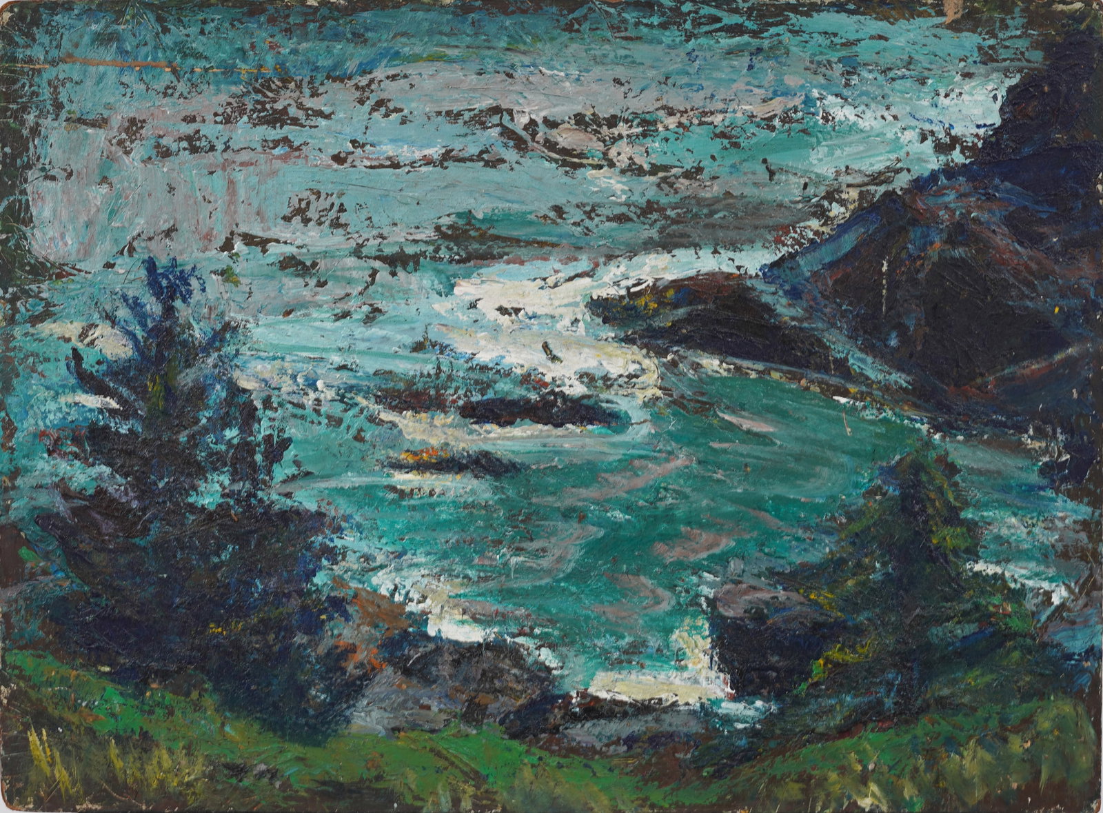 Vintage American Impressionist New England Coastal Seascape Original Oil Painting: Vintage seascape oil painting. Measuring: 14.5 by 20 inches overall. Please see all images for condition. Size is measured and written on the back of the painting or next to each object. For detailed 