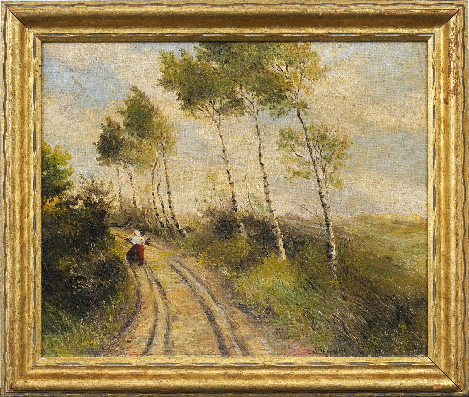 Signed. Sewel 1931 Vintage American Impressionist Framed Landscape Original Oil Painting: Vintage oil painting. Measuring: 12 by 14 inches overall. Please see all images for condition. Size is measured and written on the back of the painting or next to each object. For detailed condition q