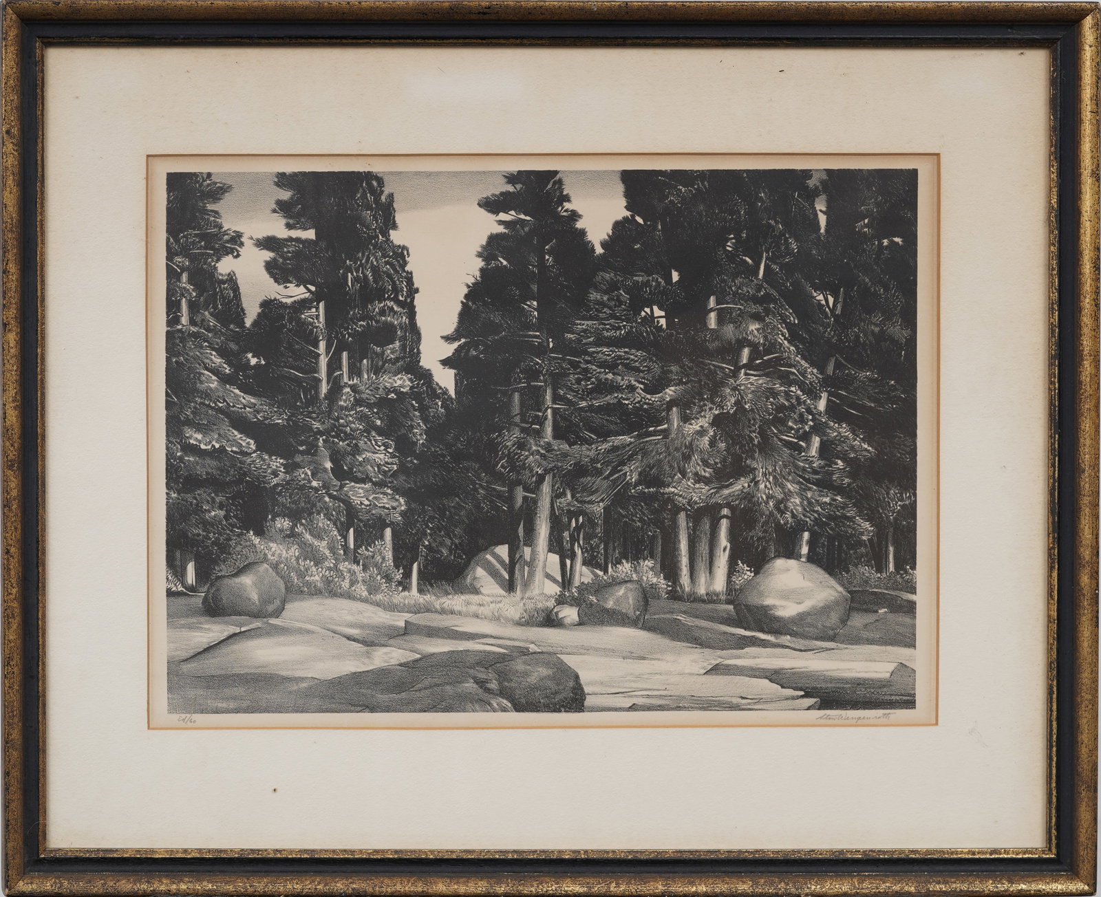 Stow Wengenroth Signed Vintage American Impressionist Landscape Etching Original Maine Print: Vintage print. Measuring: 19 by 23 inches overall. Please see all images for condition. Size is measured and written on the back of the painting or next to each object. For detailed condition question