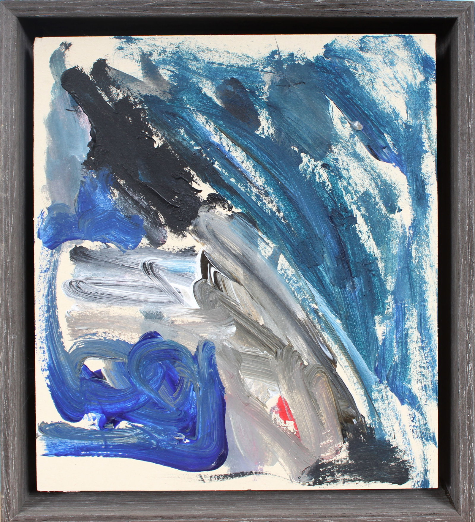Vintage American School Signed Modernist Abstract Expressionist Framed Oil Painting (1 of 7)