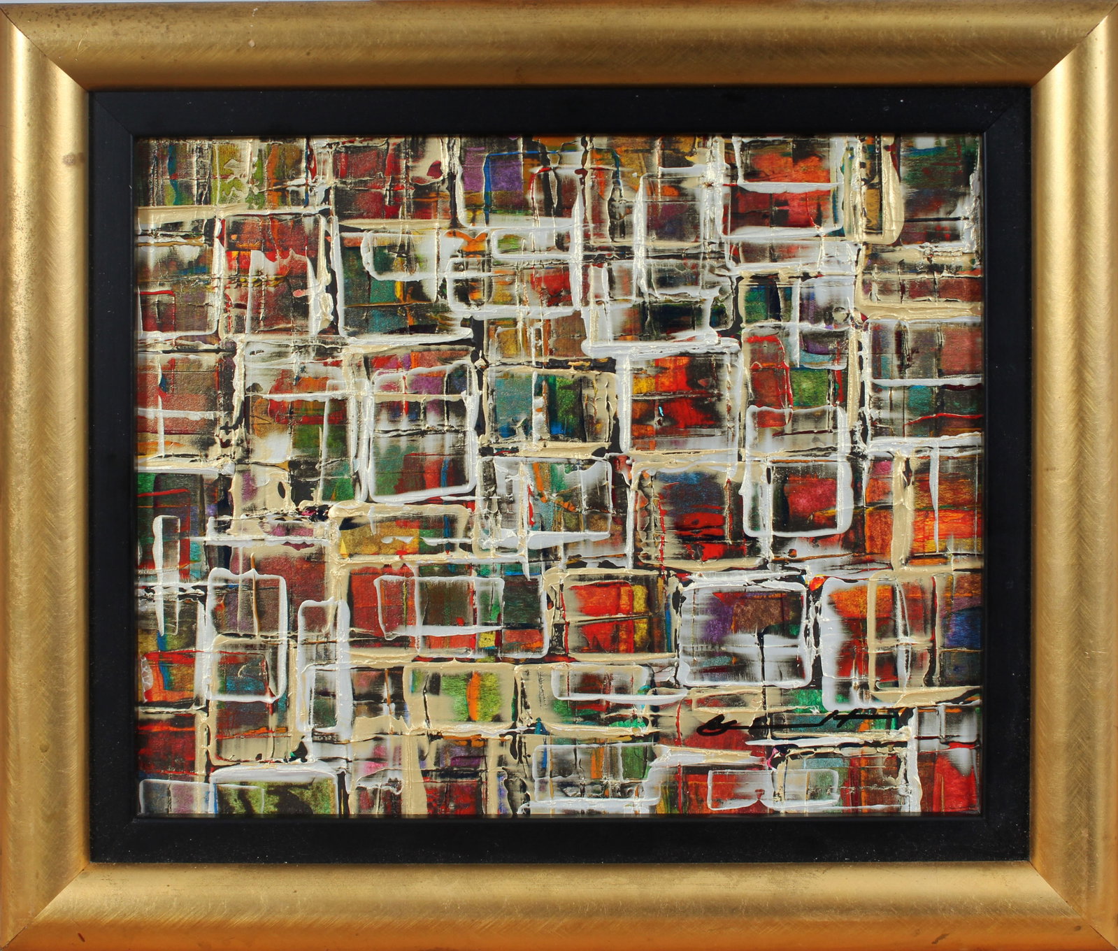 Vintage Signed Framed American Modernist Abstract Oil Painting (1 of 7)