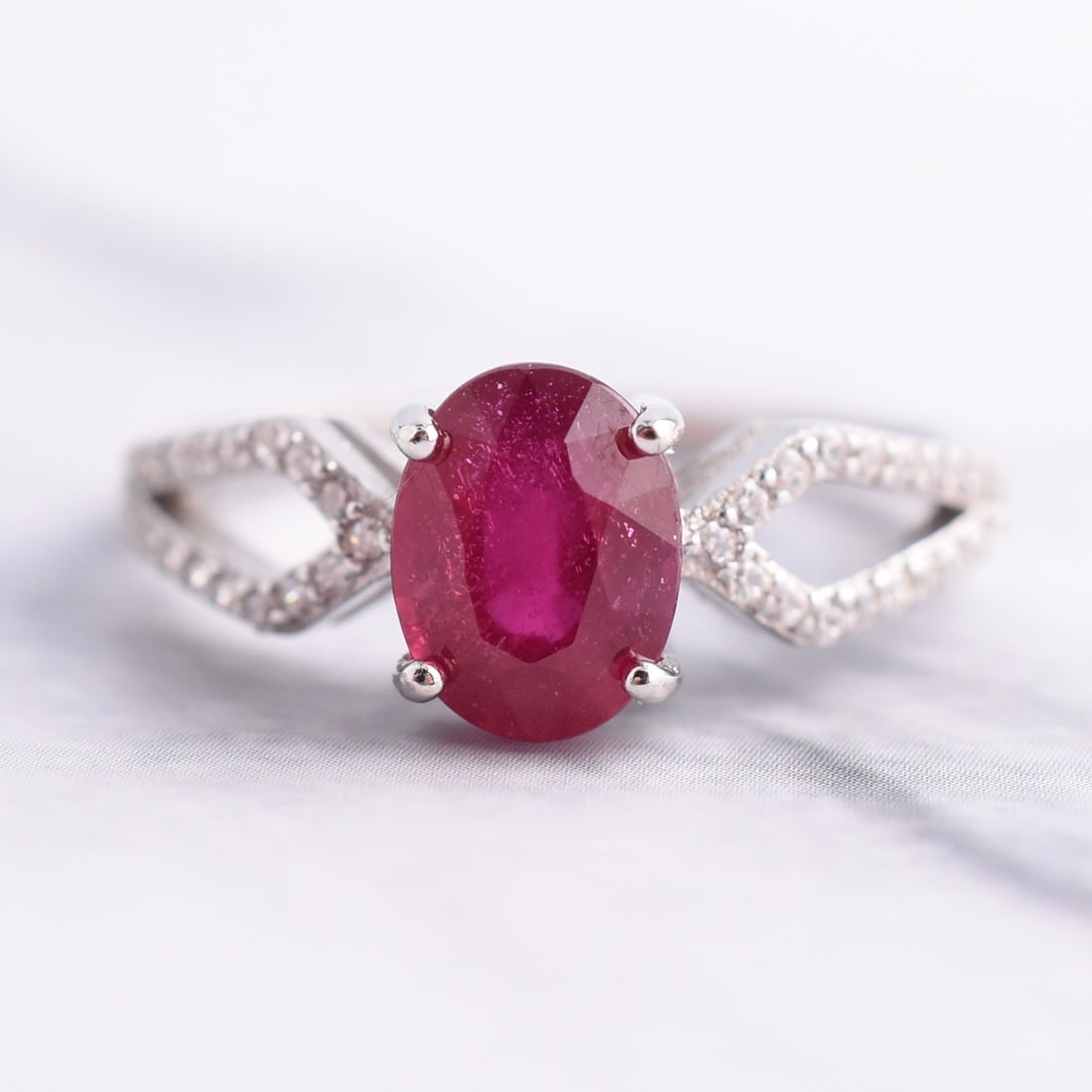 Treated Madagascar Ruby Sterling Silver Ring (1 of 4)