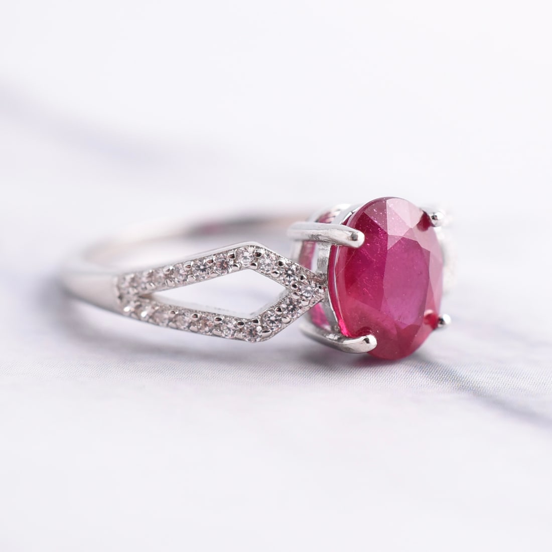 Treated Madagascar Ruby Sterling Silver Ring - 2