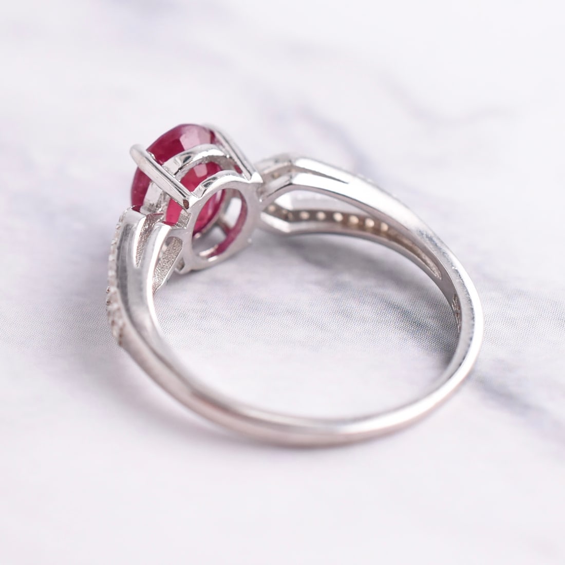 Treated Madagascar Ruby Sterling Silver Ring - 3