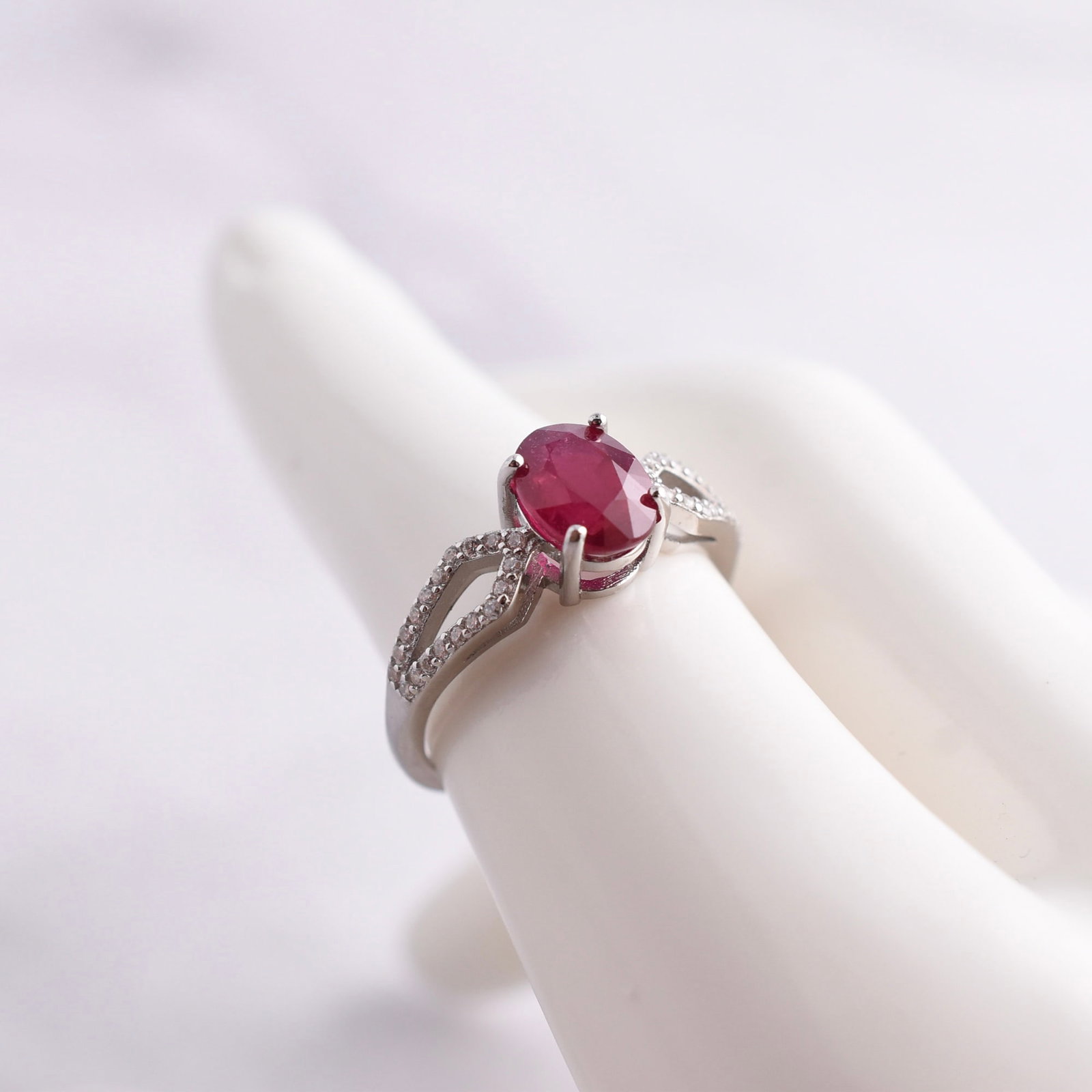 Treated Madagascar Ruby Sterling Silver Ring - 4