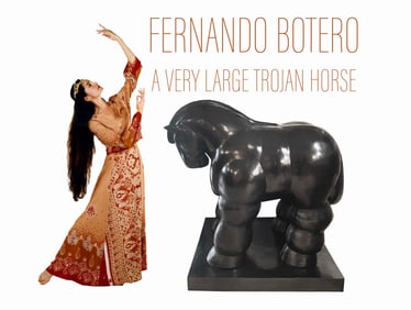 A Monumental Fernando Botero Trojan Horse Bronze Statue, Signed & Numbered