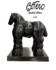 A Limited Edition Fernando Botero Trojan Horse Bronze Sculpture, Signed