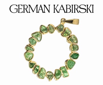 A German Kabirski Tsavorite Silver Gold Plated Pendant