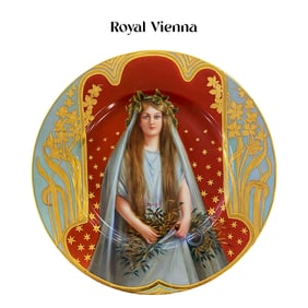 A Late 19th C. Royal Vienna Portrait Decorative Wall Plate, Signed