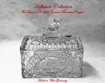 20th C. German Bavarian Hofbauer Byrde 24% Lead Heavy Crystal Trinket Box