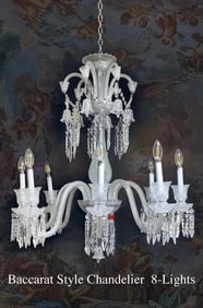 A Baccarat Style Crystal 8-Lights Chandelier