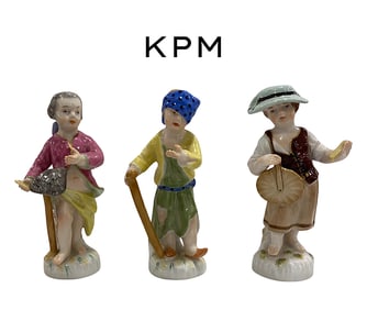 A Late 19th C. Berlin KPM 3 Pcs Figurine Group