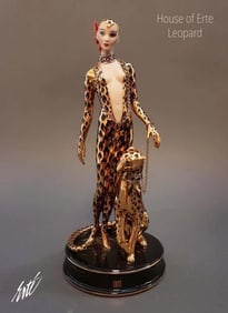 Leopard, A House of Erte Porcelain Figurine Group, Ltd Edition