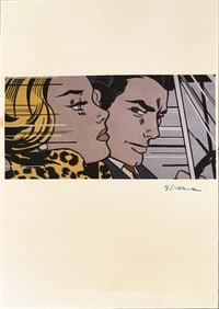 Driving, A Vintage Roy Lichtenstein Lithography Print, Stamped