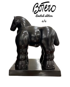 A Limited Edition Fernando Botero Trojan Horse Bronze Sculpture, Signed