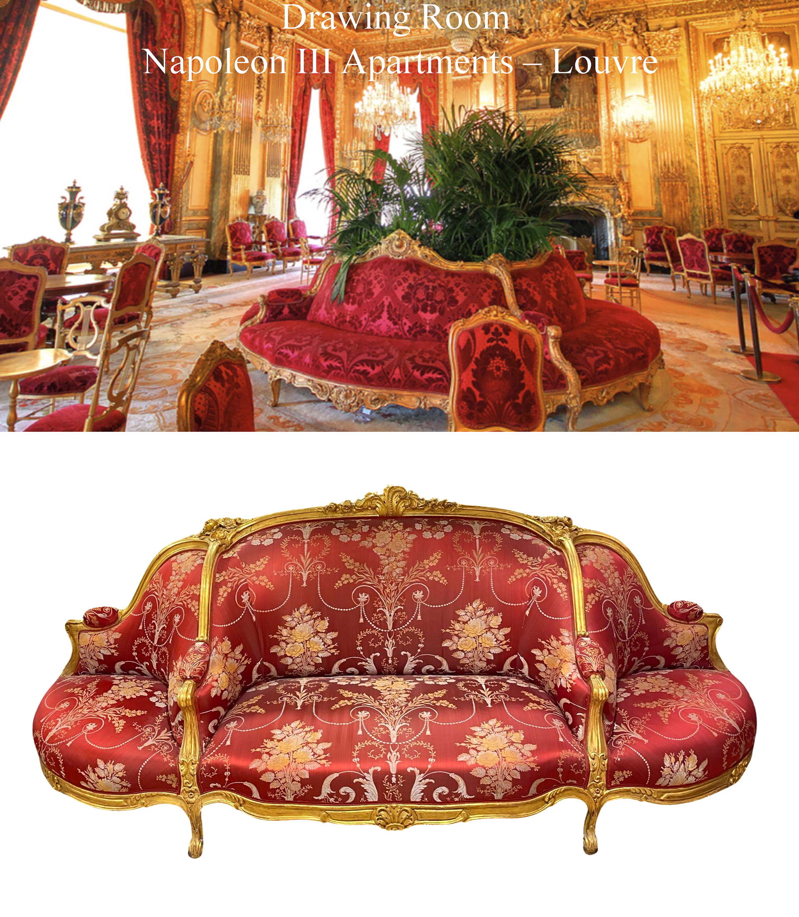 A Monumental 19th C. French Napoleon III Sofa: A Monumental 19th C. French Napoleon III Sofa. H 46.5" x L 110.5" x W 32"