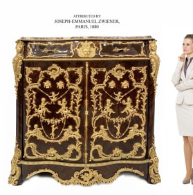 A Fine 19th Century French Gilt Bronze Mounted Kingwood Meuble De Milieu Cabinet