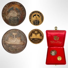 Rare 1975 ?Haiti Commemorating International Women’s Year Silver & Gold Proof Set, Boxed