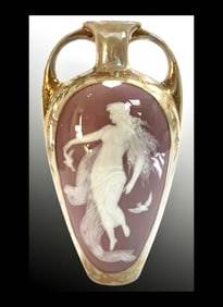 An Art Nouveau German Pate-Sur-Pate Porcelain Vase